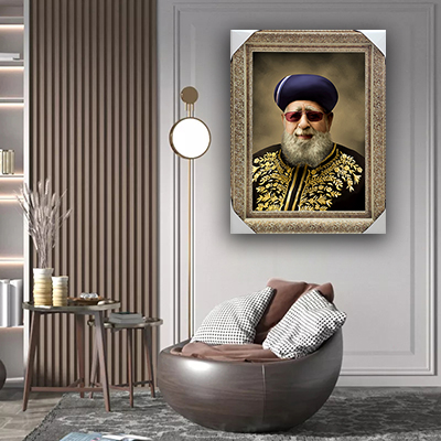 ציור מעוצב של הרב עובדיה יוסף על קנבס או זכוכית מחוסמת