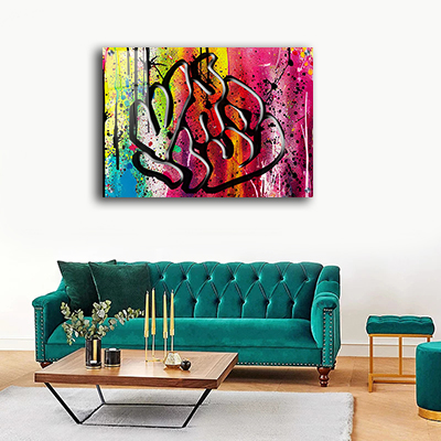 2578 – תמונת גרפיטי צבעונית של “האש שלי " על קנבס או זכוכית מחוסמת