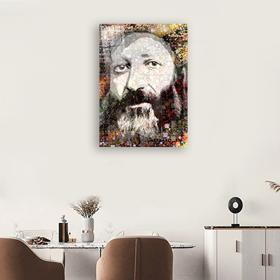 5467 - ציור פופ ארט מודרני של הרב קוק להדפסה על קנבס או זכוכית מחוסמת