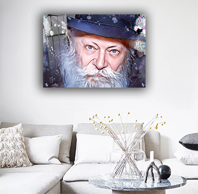 ציור גרפיטי צבעוני של הרבי מליובאוויטש