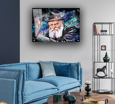 ציור גרפיטי צבעוני של הרבי מליובאוויטש