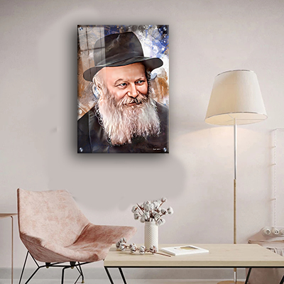 ציור פופ ארט של הרבי מליובאוויטש מחייך