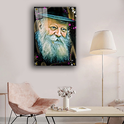 ציור גרפיטי צבעוני של הרבי מליובאוויטש