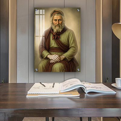 1707 - ציור של רבי יעקב אבוחצירא על קנבס או זכוכית מחוסמת