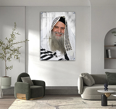 6254-תמונה של הרב מאיר אבוחצירא על קנבס או זכוכית