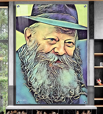 ציור מיוחד ומודרני של הרבי מליובאוויטש