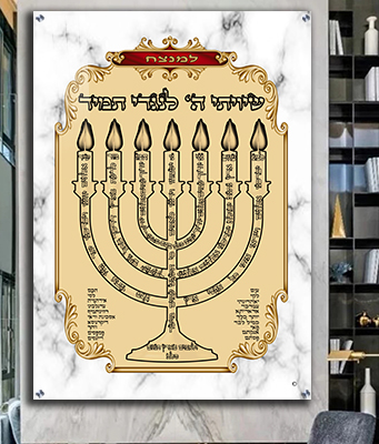 2367 - ברכת למנצח מעוצבת על קנבס או זכוכית