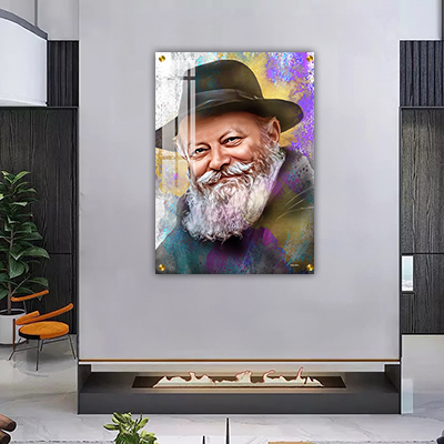 ציור פופ ארט של הרבי מליובאוויטש מחייך