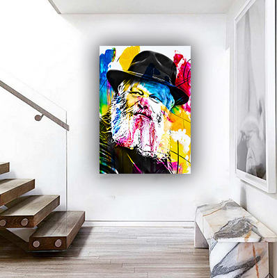 ציור פופ אפ צבעוני של הרבי מליובאוויטש