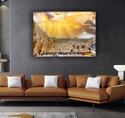 3066 - ציור של הכותל המערבי בשקיעה להדפסה על קנבס או זכוכית מחוסמת