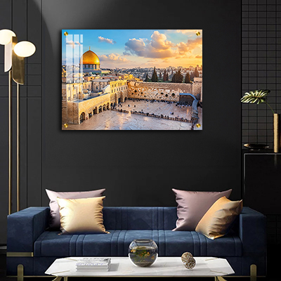 2050 - ציור של הכותל המערבי באור יום על קנבס או זכוכית