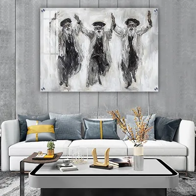 2085 - ציור של חסידים רוקדים להדפסה על קנבס או זכוכית