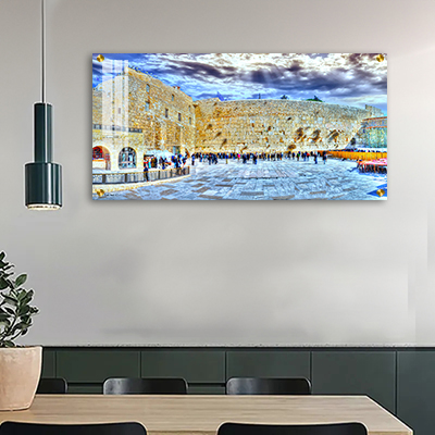 3021 - תמונה מעוצבת של הכותל על קנבס או זכוכית