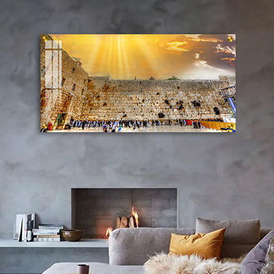 3066 - ציור פנורמי של הכותל המערבי בשקיעה להדפסה על קנבס או זכוכית