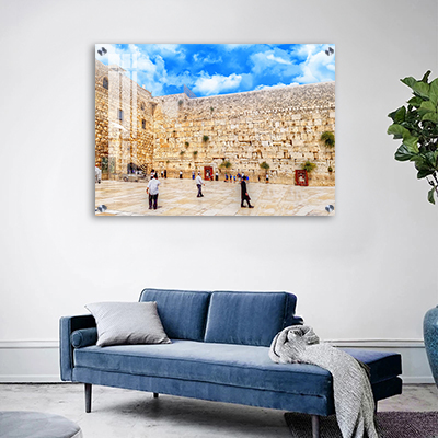 3073 - תמונה מעוצבת של הכותל המערבי באור יום על קנבס או זכוכית